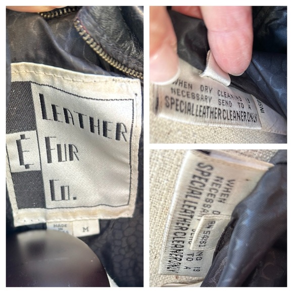 Vintage Black Leather Bomber Jacket - Picture 9 of 12